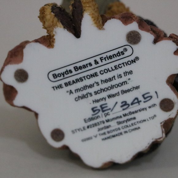 Boyds Bear Resin Momma Mcbearsley with Jordan book - Picture 5 of 5